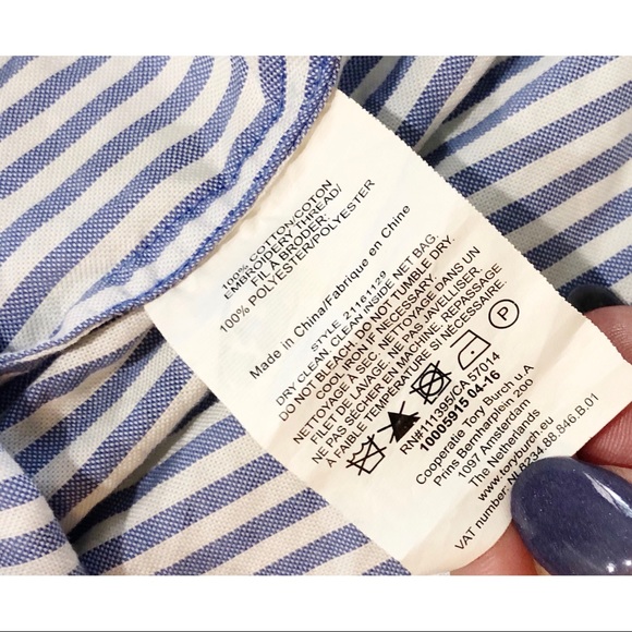 Tory Burch Blue and White Meg Tank Top - Picture 9 of 9